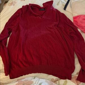 Austin Reed London Men’s LS Red V-Neck Sweater w/collar-LG